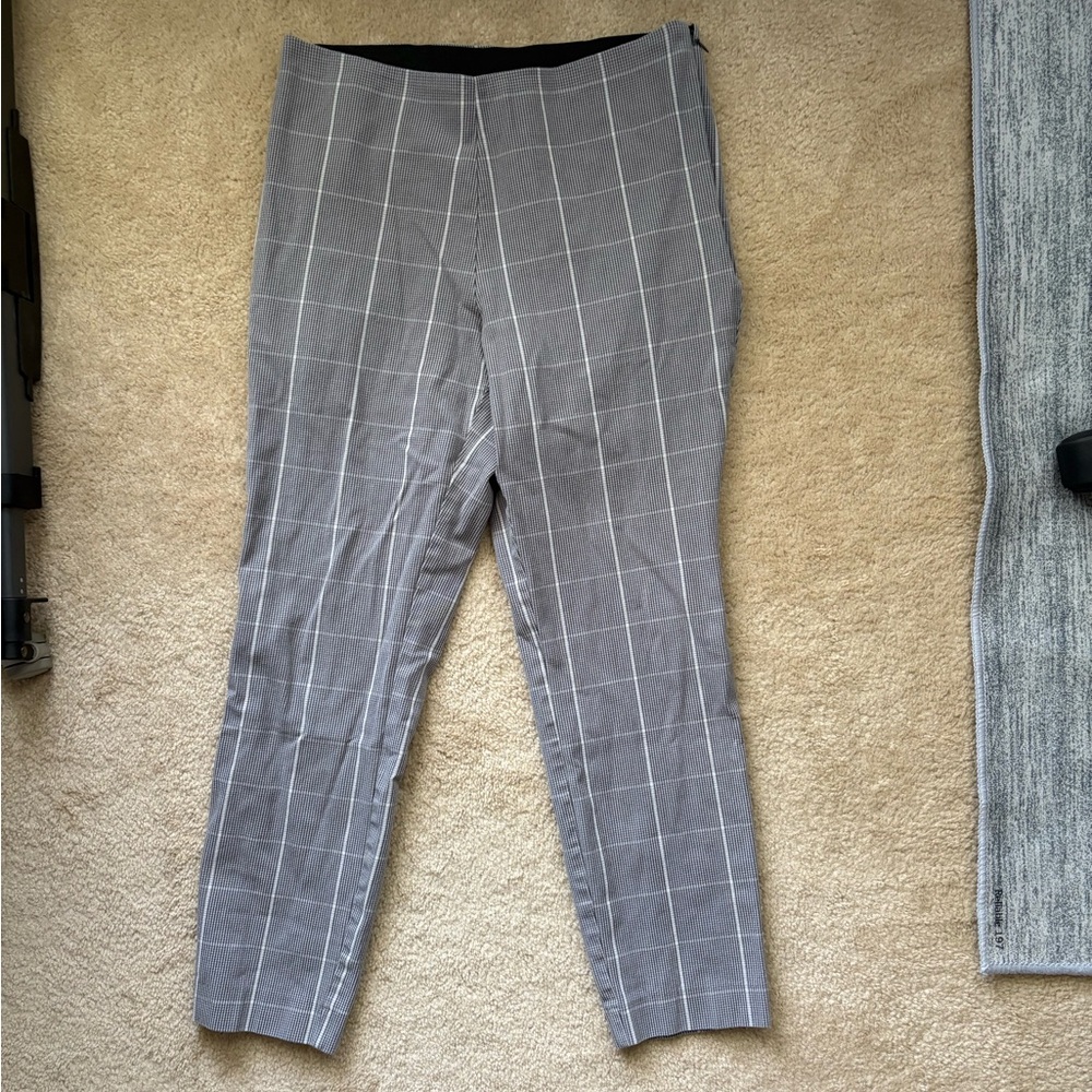 Gray Checkered Women’s Work Pants